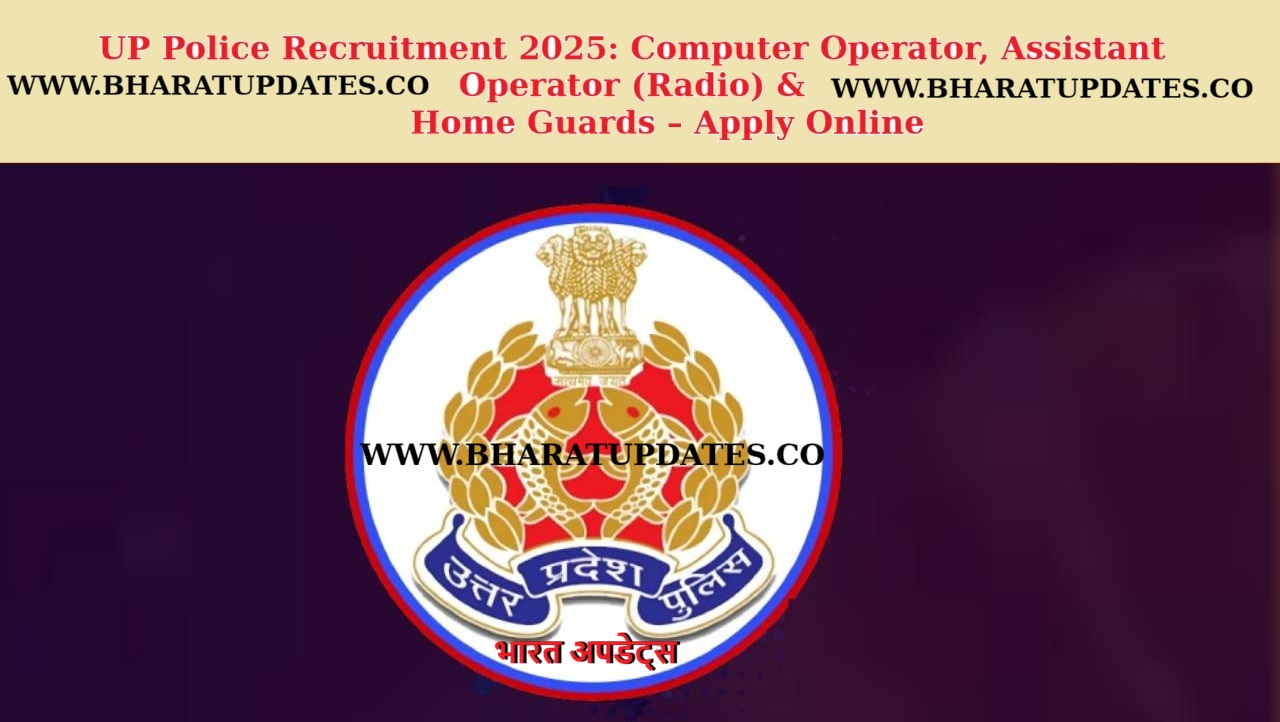 UP Police Recruitment 2025 – Computer Operator, Assistant Operator Radio and Home Guard Vacancy