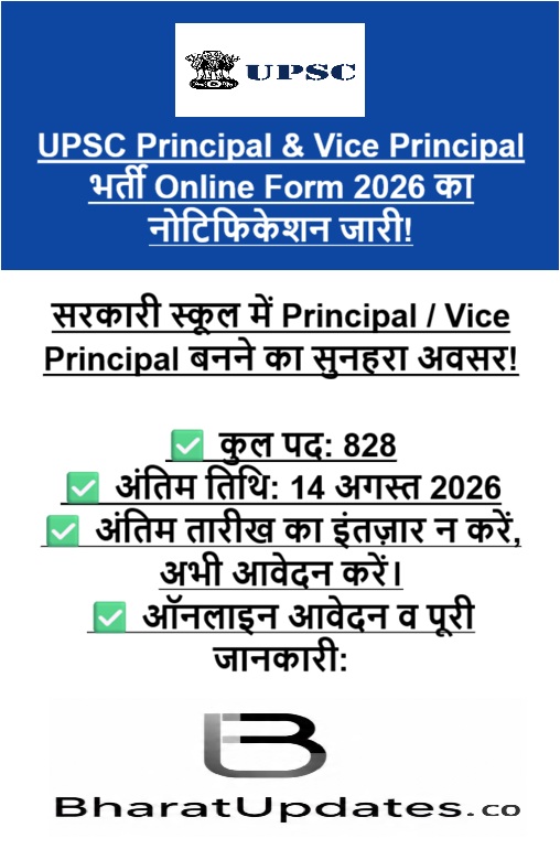 UPSC Principal Recruitment 2026